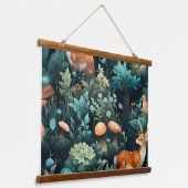 Botanische Freunde des Twilight Forest Wandteppich Mit Holzrahmen (Gewinkelt)