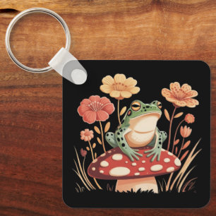 Botanische Froschliebhaber Geschenke Floral Blume  Schlüsselanhänger