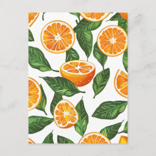 Botanische Frucht Orange Citrus Nahtlos Ankündigungspostkarte