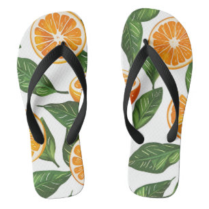 Botanische Frucht Orange Citrus Nahtlos Badesandalen