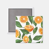 Botanische Frucht Orange Citrus Nahtlos Magnet (Vorderseite/Rückseite)