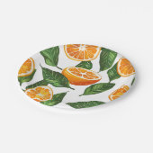 Botanische Frucht Orange Citrus Nahtlos Pappteller (Schrägansicht)