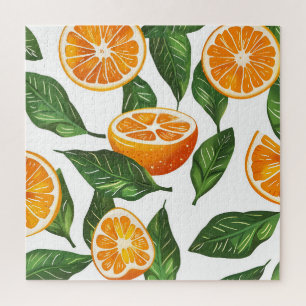 Botanische Frucht Orange Citrus Nahtlos Puzzle