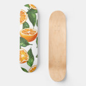 Botanische Frucht Orange Citrus Nahtlos Skateboard (Vorderseite)