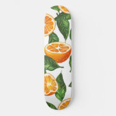 Botanische Frucht Orange Citrus Nahtlos Skateboard (Vorderseite)