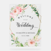 Botanische Frühjahrsgeometrie mit Wasserfarbe Acrylschild (Vorderseite)