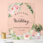 Botanische Frühjahrsgeometrie mit Wasserfarbe Acrylschild (Hochzeit)