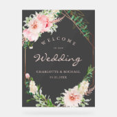 Botanische Frühjahrsgeometrie mit Wasserfarbe Acrylschild (Vorderseite)