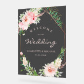 Botanische Frühjahrsgeometrie mit Wasserfarbe Acrylschild (Winkel)