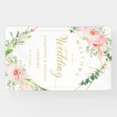 Botanische Frühjahrsgeometrie mit Wasserfarbe Banner (Horizontal)