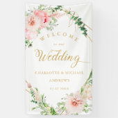 Botanische Frühjahrsgeometrie mit Wasserfarbe Banner (Vertikal)