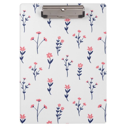 Botanische Frühlingsdekoration nahtlos blühen Klemmbrett (Vorderseite)