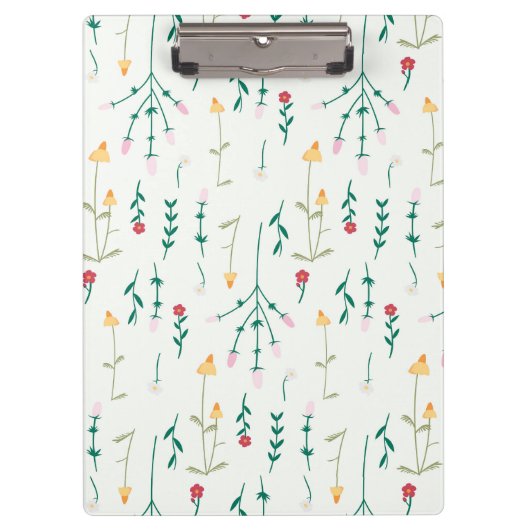 Botanische Frühlingsdekoration nahtlos blühen Klemmbrett (Vorderseite)