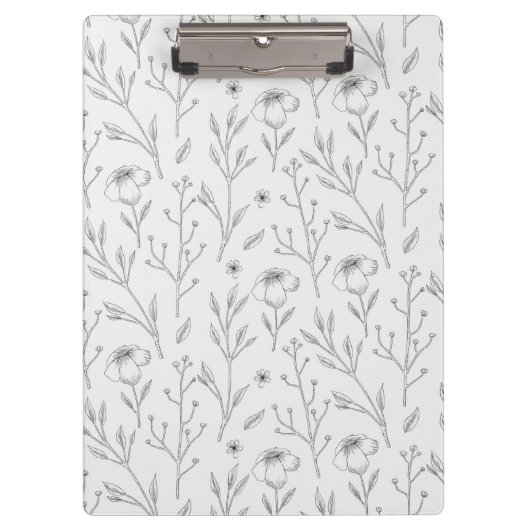 Botanische Frühlingsdekoration nahtlos blühen Klemmbrett (Vorderseite)