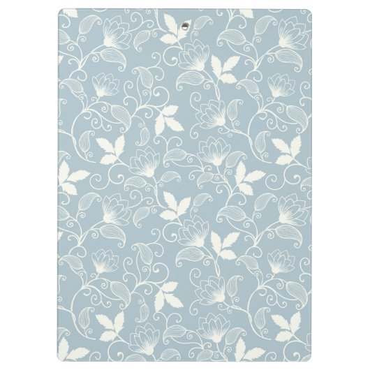 Botanische Frühlingsdekoration nahtlos blühen Klemmbrett (Rückseite)