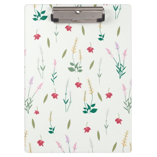 Botanische Frühlingsdekoration nahtlos blühen Klemmbrett (Vorderseite)