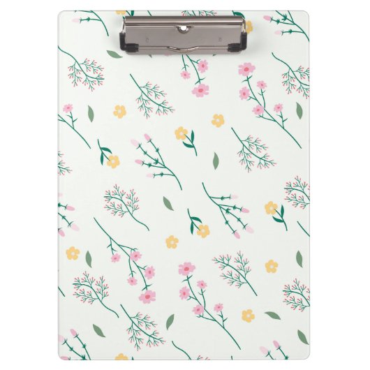 Botanische Frühlingsdekoration nahtlos blühen Klemmbrett (Vorderseite)