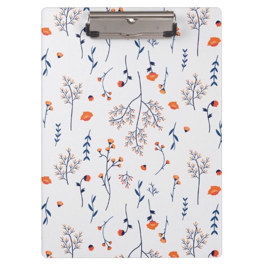 Botanische Frühlingsdekoration nahtlos blühen Klemmbrett (Vorderseite)