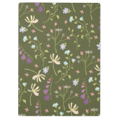 Botanische Frühlingsdekoration nahtlos blühen Klemmbrett (Rückseite)