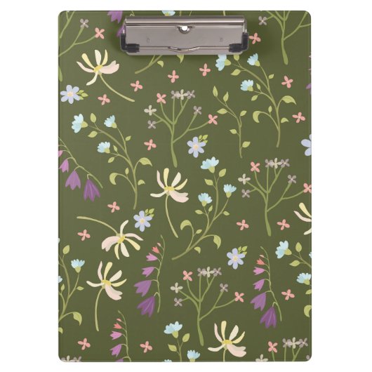 Botanische Frühlingsdekoration nahtlos blühen Klemmbrett (Vorderseite)