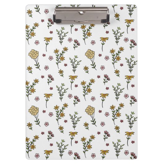 Botanische Frühlingsdekoration nahtlos blühen Klemmbrett (Vorderseite)