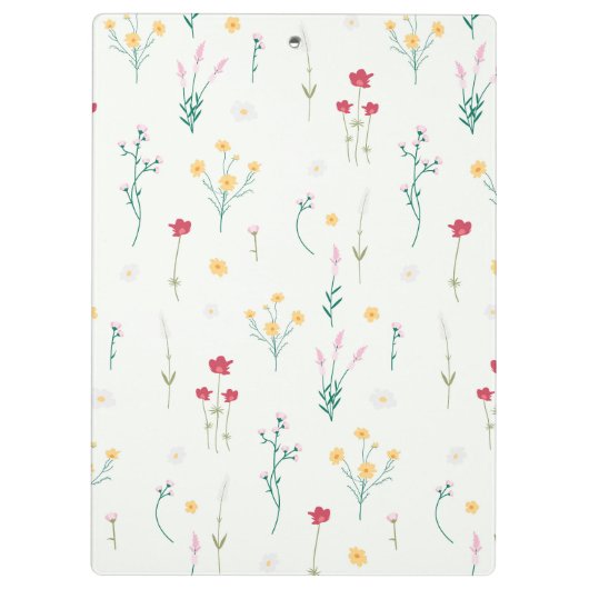 Botanische Frühlingsdekoration nahtlos blühen Klemmbrett (Rückseite)