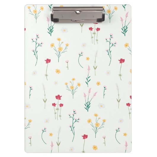 Botanische Frühlingsdekoration nahtlos blühen Klemmbrett (Vorderseite)