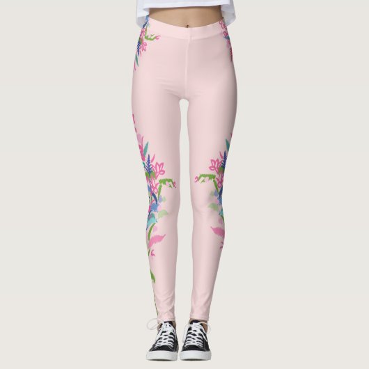 Botanische Frühlingshügel Leggings (Vorderseite)