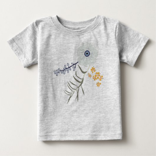 Botanische Frühlingssorgen Blau-Gelbe Blume Baby T-shirt (Vorderseite)