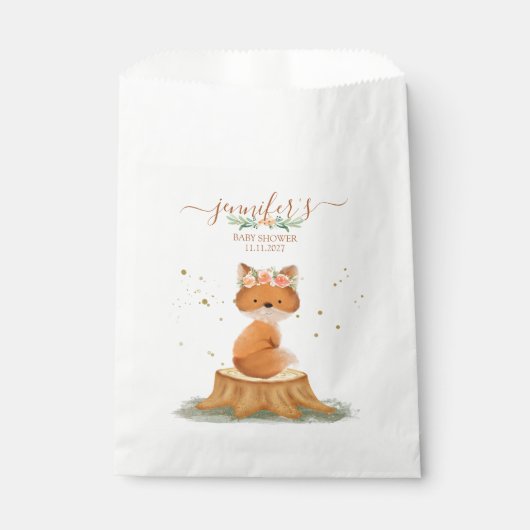 Botanische Fuchs-Baby-Party Geschenktütchen (Vorderseite)