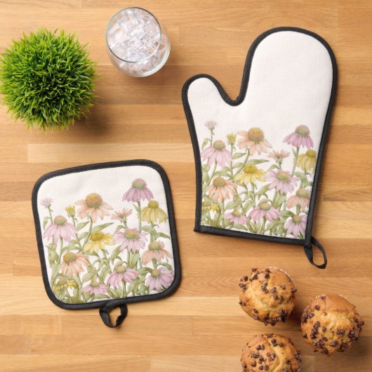 Botanische Garten: Ofenhandschuh & Topflappen-Set (Oben Unten)