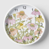 Botanische Garten Wasserfarben Gerahmte Kunst Uhr (Vorderseite)