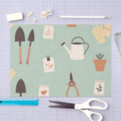Botanische Gartenaccessoires Muster Seidenpapier (Handwerk)