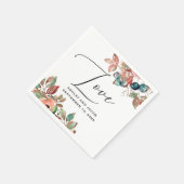 Botanische Gartenhochzeit | Herbst-Wald-Script Serviette (Ecke)