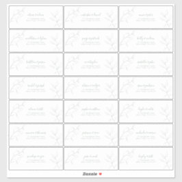 Botanische Gastadresse für moderne Sage Green Scri Aufkleber