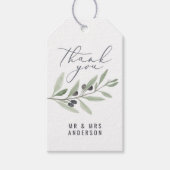 Botanische Gastgeschenk Hochzeit in modernen Aquar Geschenkanhänger (Vorderseite)