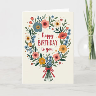 Botanische Geburtstagsillustrationskarte Karte