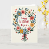 Botanische Geburtstagsillustrationskarte Karte (Gelbe Blume)