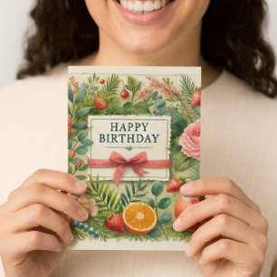 Botanische Geburtstagswünsche für sie  Karte