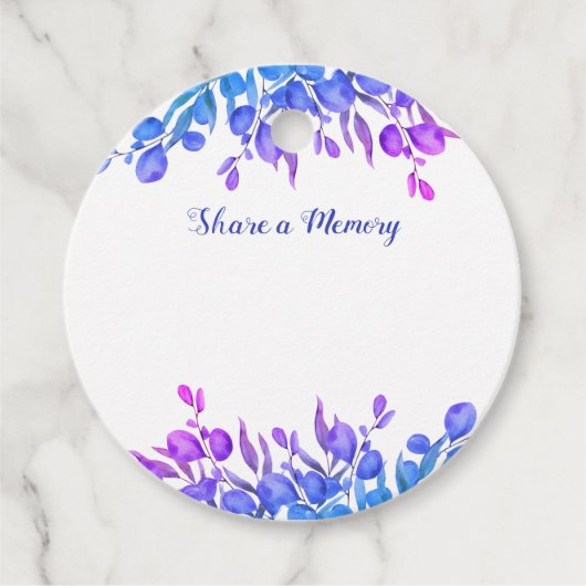 Botanische Gedenkblätter eine Gedächtnisbeerdigung Geschenkanhänger (Vorderseite)