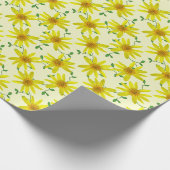 Botanische gelbe Arnika-Blume auf irgendeiner Geschenkpapier (Ecke)