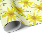 Botanische gelbe Arnika-Blume auf irgendeiner Geschenkpapier (Rolleneckpunkt)