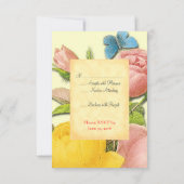 Botanische, gelbe und rosa Rose-RSVP-Karten Einladung (Rückseite)