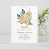 Botanische Gelbe Zitronen Einladung (Stehend Vorderseite)