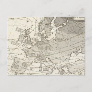 Botanische geografische statistische Landkarte Eur Postkarte