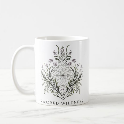 Botanische Geometrie der Heiligen Wildnis Kaffeetasse (Links)