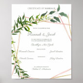 Botanische Geometrie mit Blätter Hochzeit Poster (Vorne)