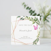 Botanische Geometrie mit Butterfly-Hochzeitdesign (Stehend Vorderseite)