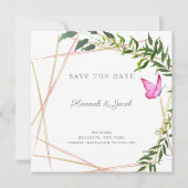 Botanische Geometrie mit Butterfly-Hochzeitdesign (Vorderseite)
