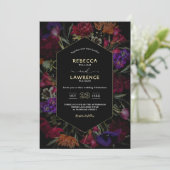 Botanische geometrische Blume bilden den Rahmen fü Einladung (Stehend Vorderseite)